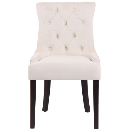 Insieme di 4 sedie da pranzo Aberdeen in velluto color crema antico