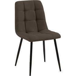 Cadeira de jantar Tilde em tecido castanho