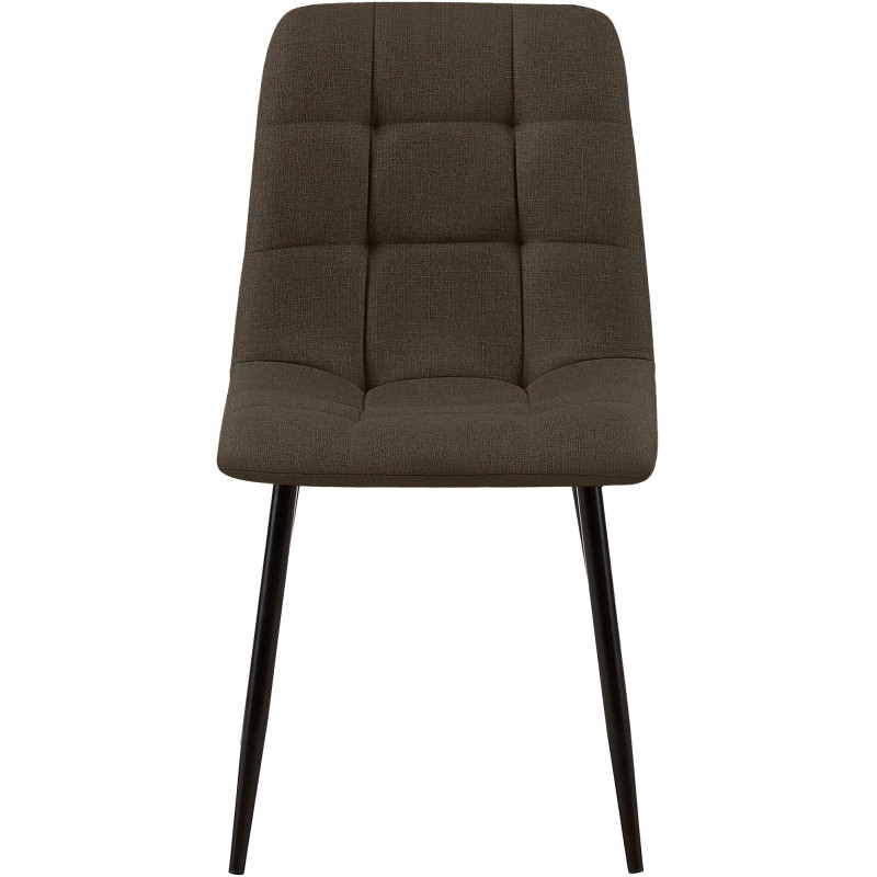 Cadeira de jantar Tilde em tecido castanho