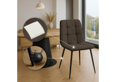 Chaise de salle à manger Tilde en tissu marron