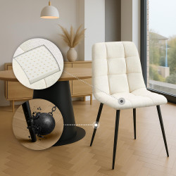 Tilde Silla de Comedor de Tela Crema