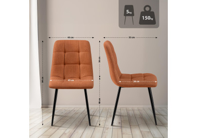 Chaise de salle à manger Tilde en tissu orange