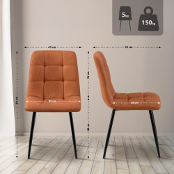 Chaise de salle à manger Tilde en tissu orange
