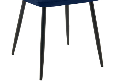 Chaise de salle à manger Tilde en velours bleu