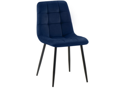 Chaise de salle à manger Tilde en velours bleu