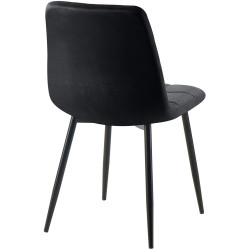 Tilde Silla de comedor, terciopelo, negro