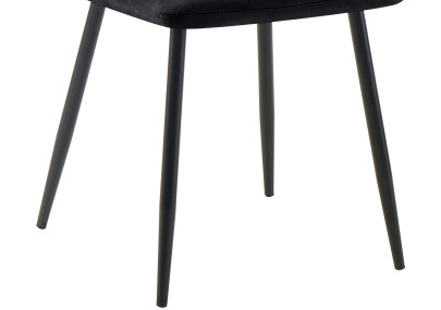 Chaise de salle à manger Tilde, velours, noire