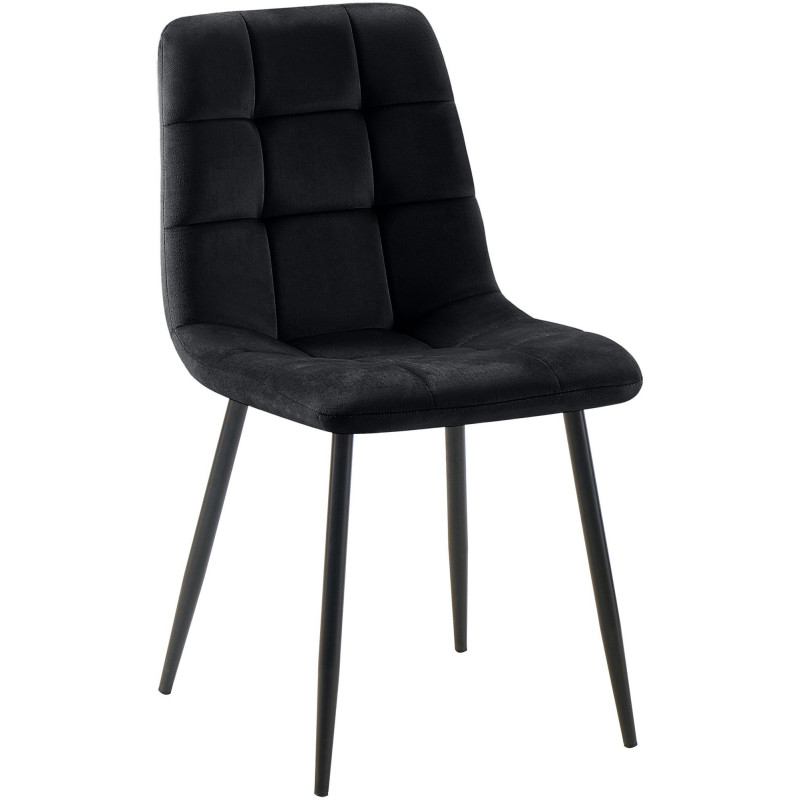 Tilde Silla de comedor, terciopelo, negro