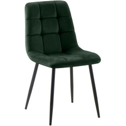 Tilde Silla de Comedor de Terciopelo Verde