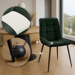 Tilde Silla de Comedor de Terciopelo Verde