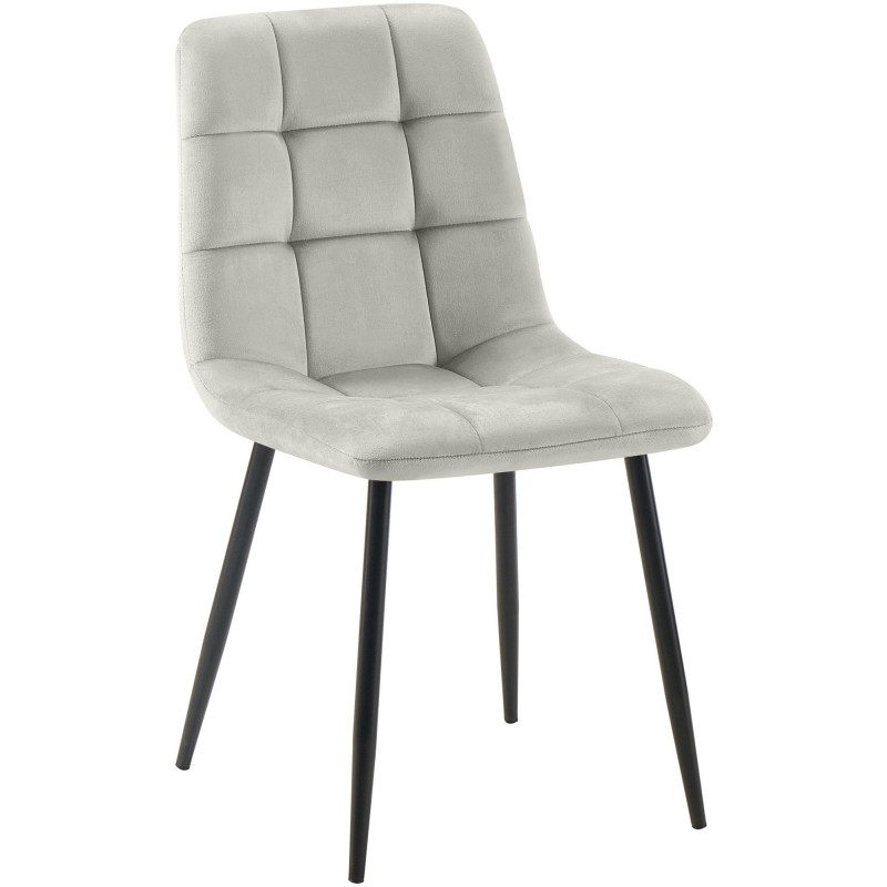 Tilde Silla de comedor, terciopelo gris