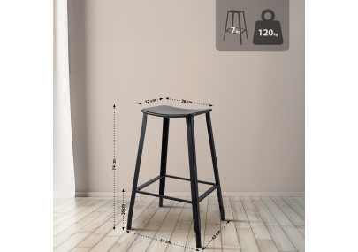 Tabouret de bar Pivoine noir