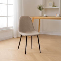 Napier Silla de comedor, tela crema