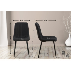 Chaise Dijon, tissu noir