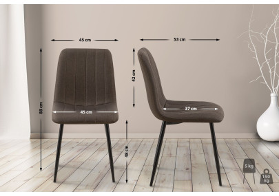 Chaise Dijon, tissu marron