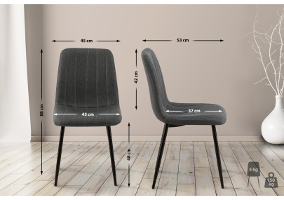 Silla Dijon, tela gris oscuro