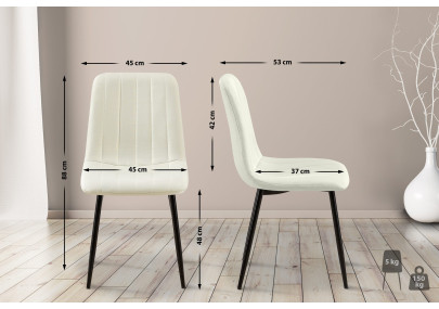 Sedia Dijon, tessuto crema