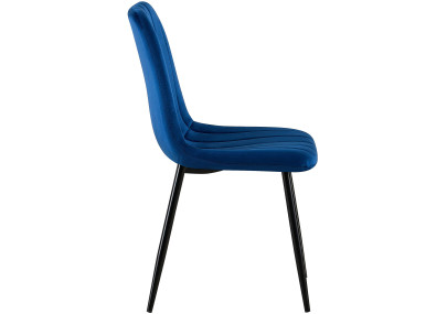 Fauteuil Dijon, velours, bleu