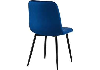 Fauteuil Dijon, velours, bleu