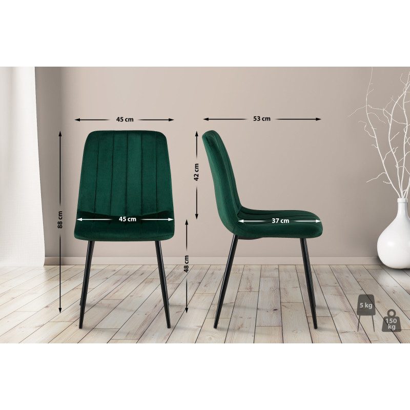 Fauteuil Dijon, velours vert