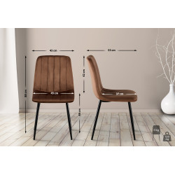 Fauteuil Dijon, velours, marron
