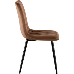 Fauteuil Dijon, velours, marron