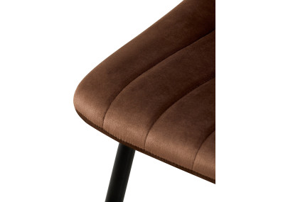 Fauteuil Dijon, velours, marron