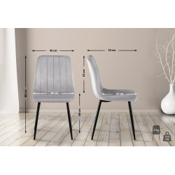 Fauteuil Dijon, velours, gris
