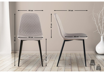 Chaise Giverny, tecido cinza