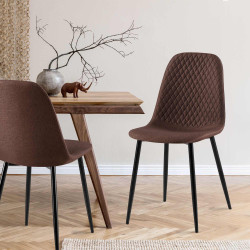 Chaise Giverny, tissu marron