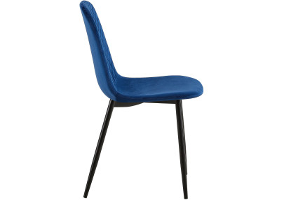 Fauteuil Giverny, velours, bleu
