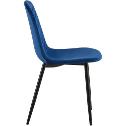 Fauteuil Giverny, velours, bleu