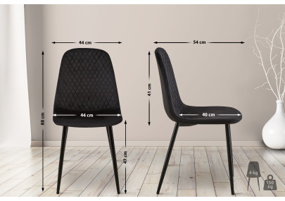 Fauteuil Giverny, velours, noir