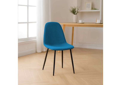 Silla de comedor Napier, tela azul