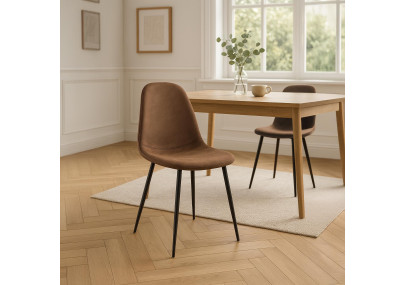 Chaise de salle à manger Napier Vintage, similicuir marron