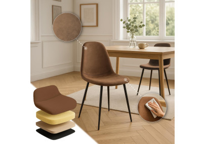 Chaise de salle à manger Napier Vintage, similicuir marron