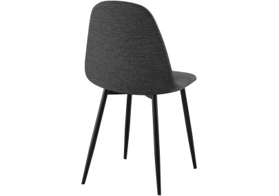 Silla de comedor Napier, tela negra