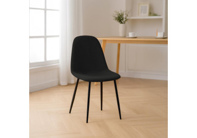 Silla de comedor Napier, tela negra