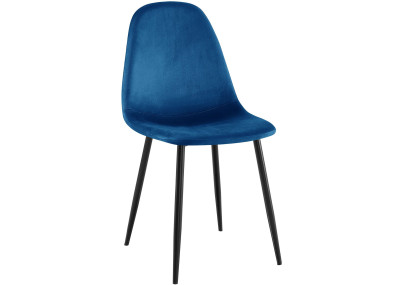 Napier Silla de comedor, terciopelo, azul