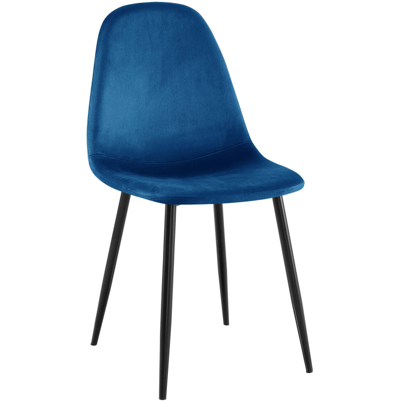 Napier Silla de comedor, terciopelo, azul