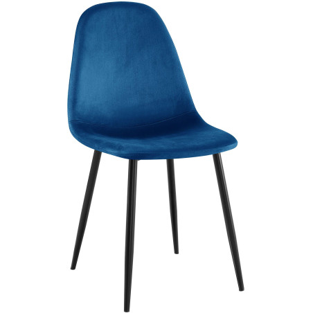 Napier Silla de comedor, terciopelo, azul