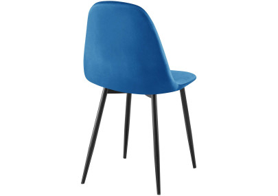 Napier Silla de comedor, terciopelo, azul