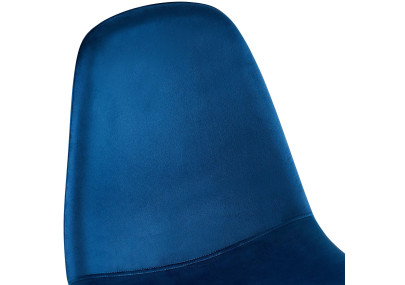 Chaise de salle à manger Napier, velours, bleue