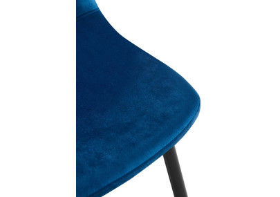 Napier Silla de comedor, terciopelo, azul
