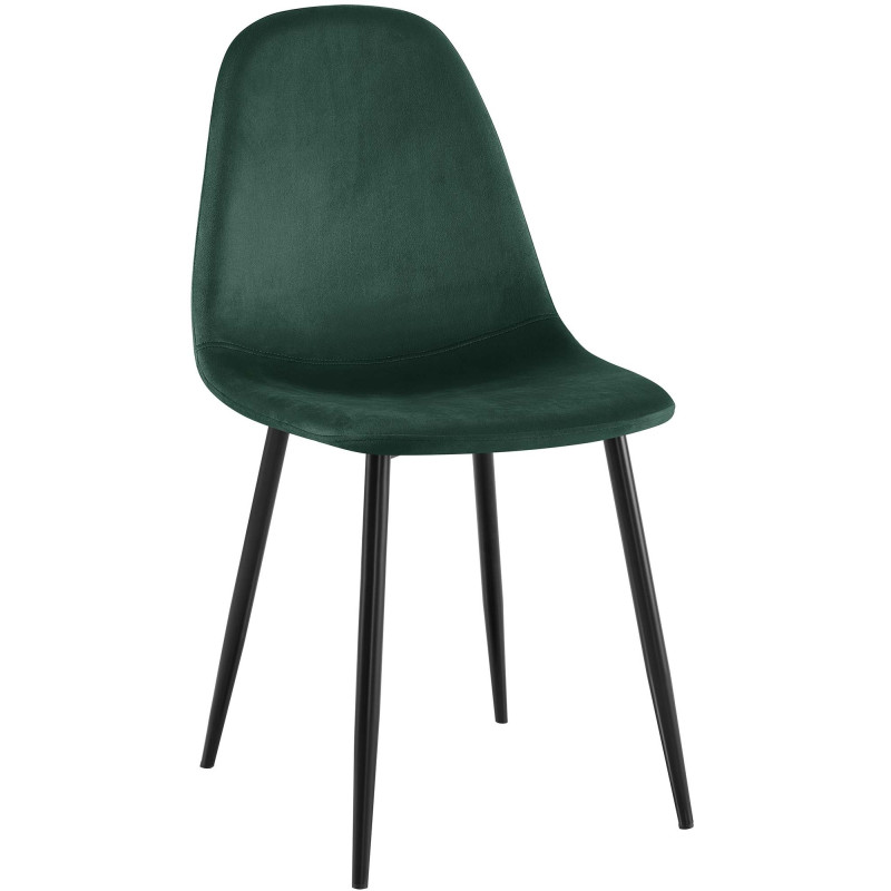 Silla de comedor Napier, terciopelo, verde