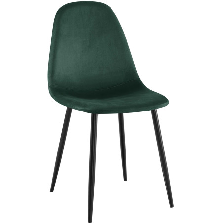 Silla de comedor Napier, terciopelo, verde
