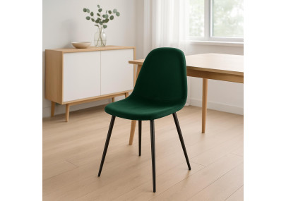 Chaise de salle à manger Napier, velours, verte