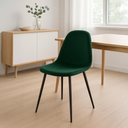 Silla de comedor Napier, terciopelo, verde