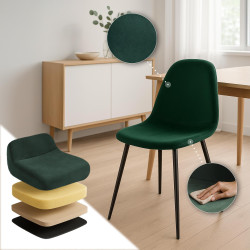 Silla de comedor Napier, terciopelo, verde