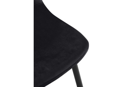 Chaise de salle à manger Napier, velours, noire